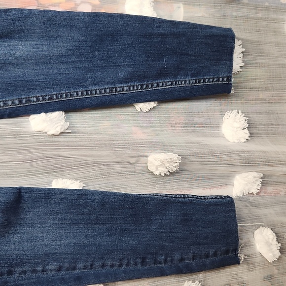 Free People Blue Distressed Button Skinny Jeans Size 26 - Picture 2 of 8